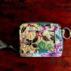 Vera Bradley clear ID/ change purse/ key ring. Like new